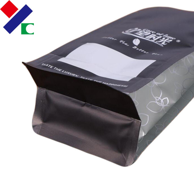 500g Recyclable Packaging Bags Matte Black Stand Up Pouch 70 Microns With Zipper / Valve