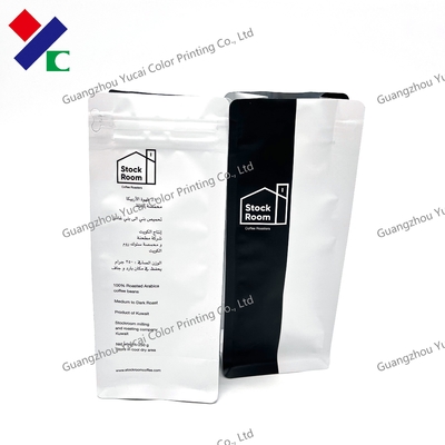Customized Flexible Packaging Flat Bottom Coffee Bag 100g  250g 500g 1kg