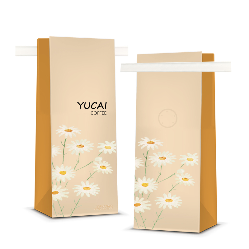 Biodegradable Flat Bottom Coffee Bags With Valve